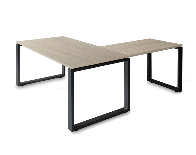 Mesa despacho serie Skala con pata metálica.